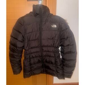 Black Northface Winter Coat with Fur Detail on Hood
